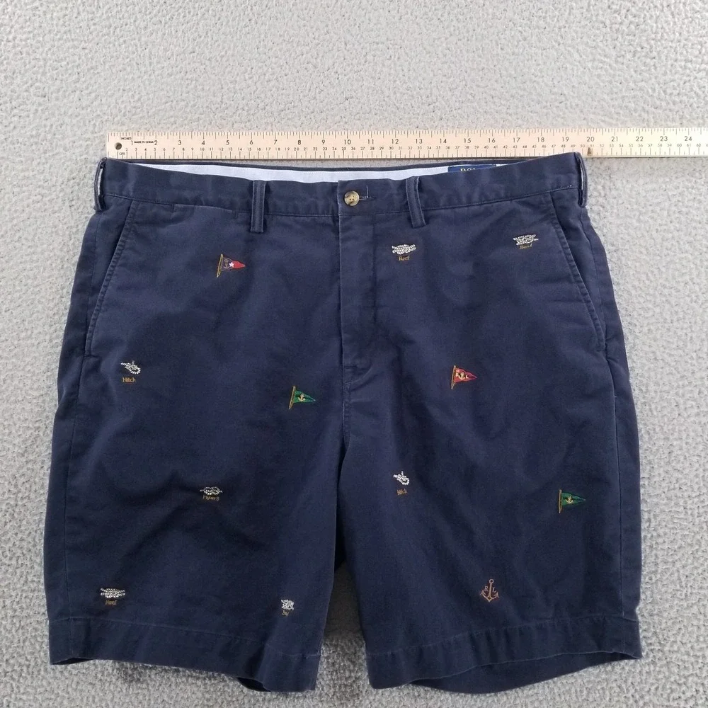 Polo Ralph Lauren Shorts Mens 38 Blue Nautical Stretch Classic Fit Chino Twill